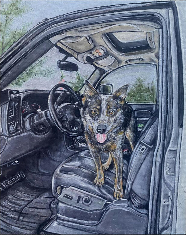 Nala!! Commissioned Pet Portrait - Oil on Canvas 8"x10", 2024