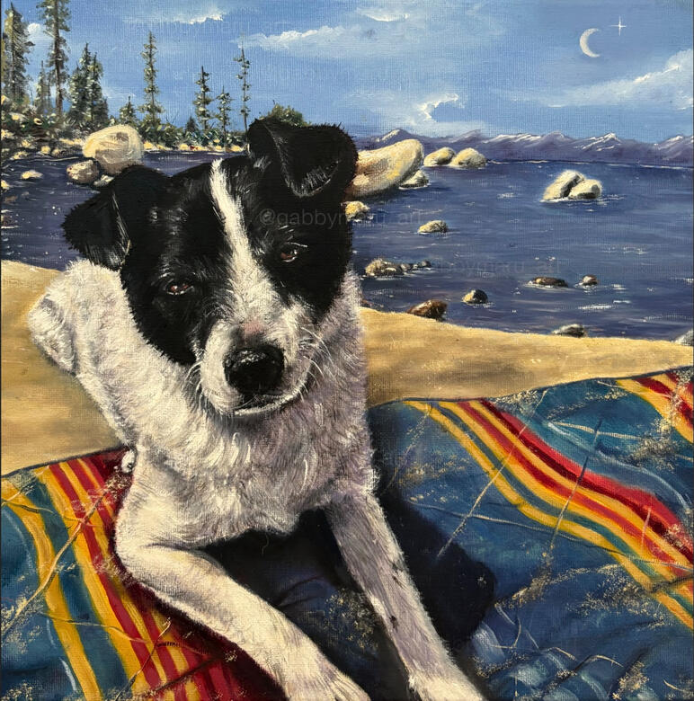 Max!! - Commissioned Pet Portrait, 12"x12", Oil on canvas, 2025