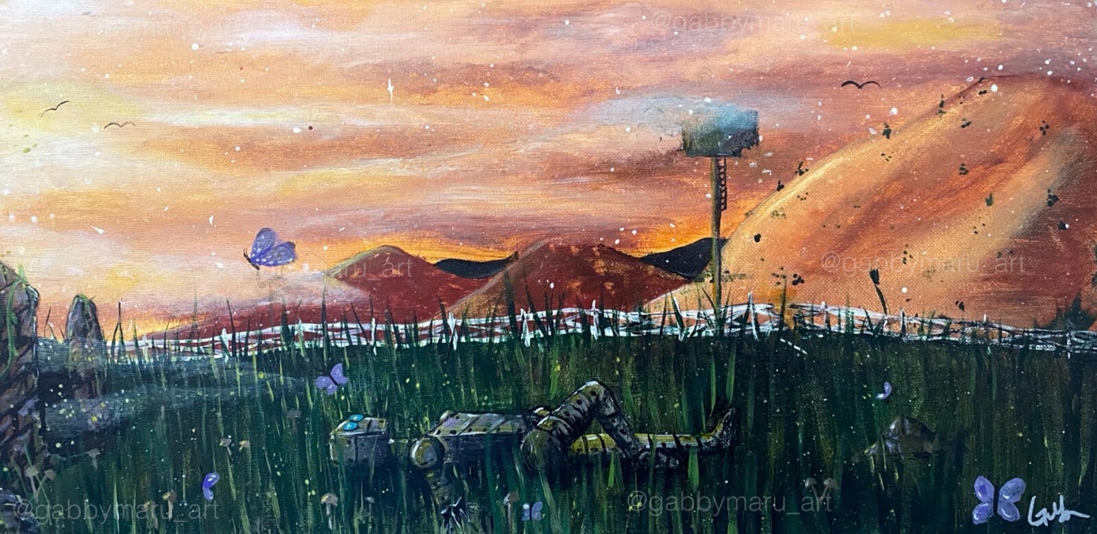 Apocalypse?-- Acrylic on 20"x10" canvas, 2020