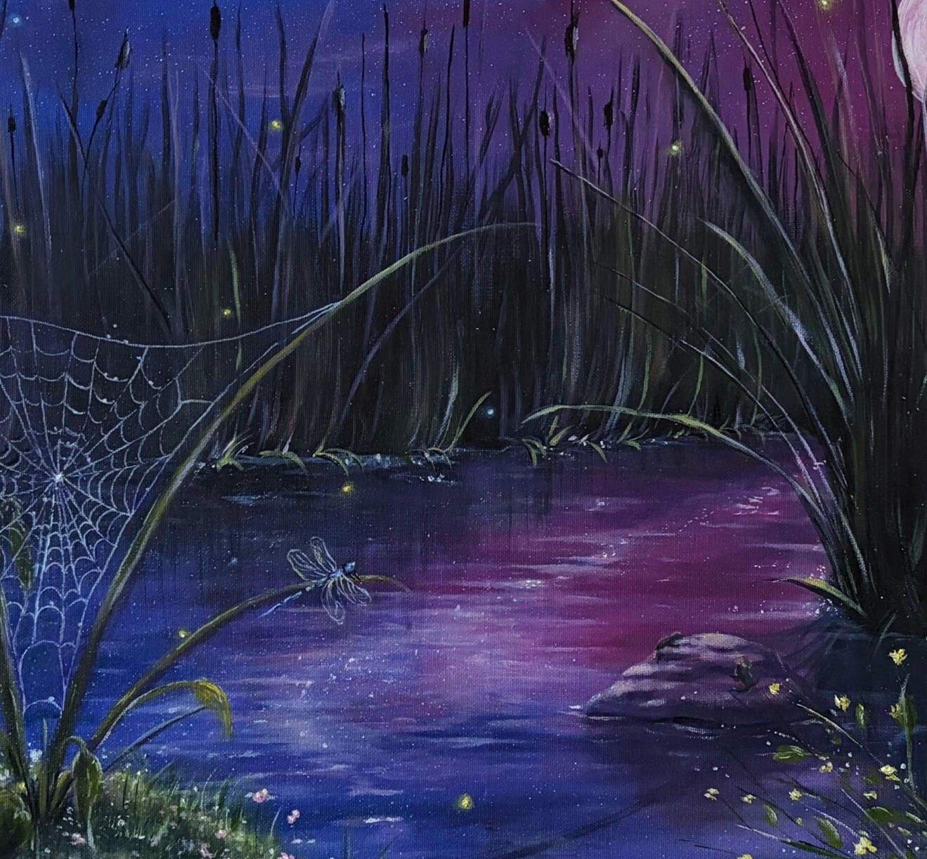 SOLD Night in The Oasis 20"x16" Oil on Canvas