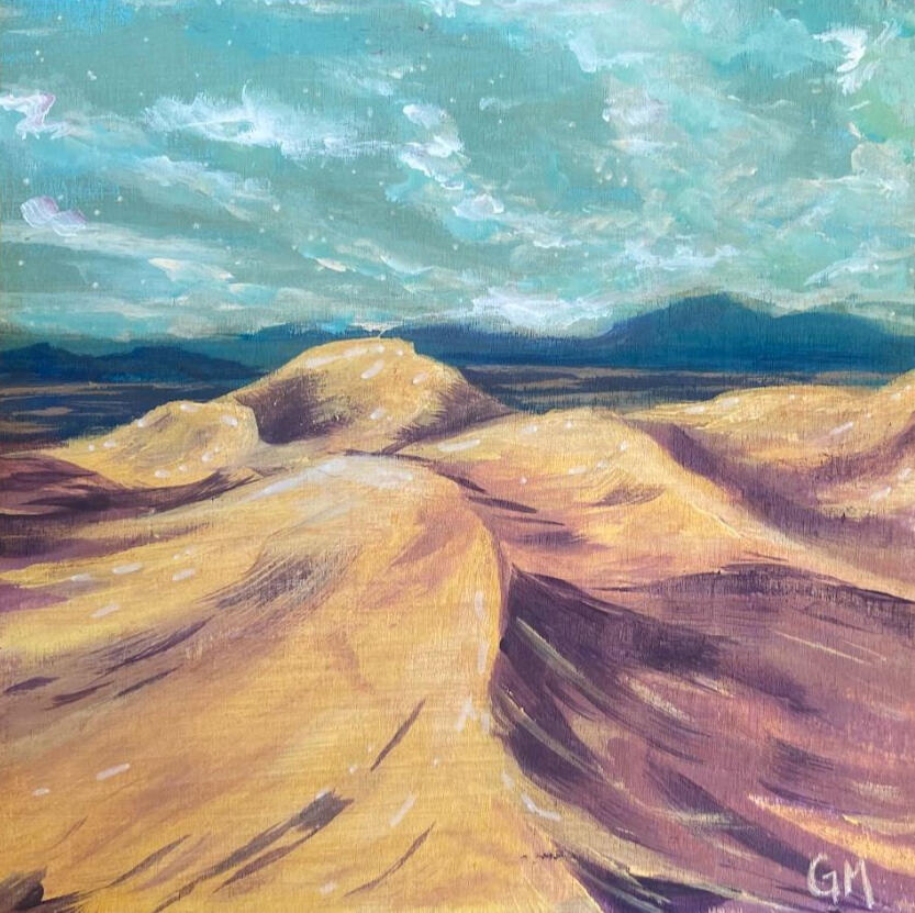 SOLD Great Sand Dunes 1 6"x6" Acrylic on Wood